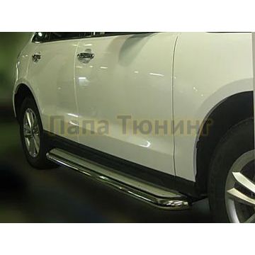 Пороги с площадкой алюминиевый лист d60 мм ALFeco для Zotye T600 2017-