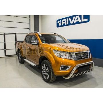 Пороги алюминиевые Rival Start для Nissan Navara 2015-