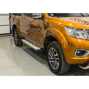 Пороги алюминиевые Rival Start для Nissan Navara 2015-