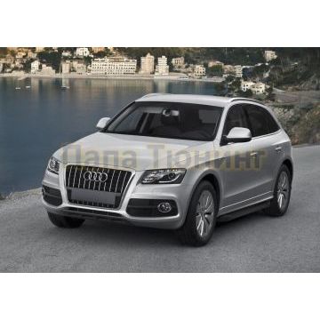 Пороги алюминиевые Rival Black Start для Audi Q5 2008-2016