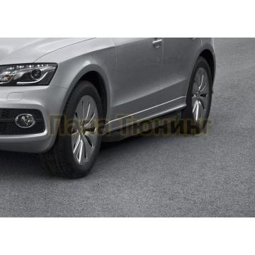 Пороги алюминиевые Rival Black Start для Audi Q5 2008-2016