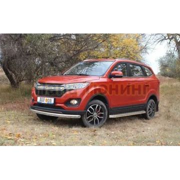 Пороги с площадкой алюминиевый лист квинтет 60 мм ALFeco для Lifan MyWay 2016-