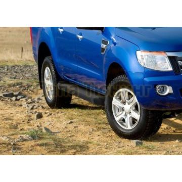 Пороги алюминиевые Rival Black Start для Ford Ranger 2012-2015