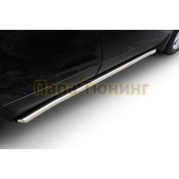 Защита штатных порогов труба с загибами 57 мм Slitkoff для Geely Emgrand X7 2013-2016