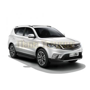 Пороги алюминиевые Rival Black-Premium для Geely Emgrand X7 2019-