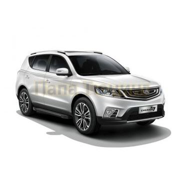 Пороги алюминиевые Rival Black Start для Geely Emgrand X7 2019-