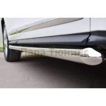 Пороги труба d57 вариант 1 гибрид РусСталь для Infiniti JX35/QX60 2012-2016