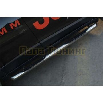 Пороги труба с накладками d76 вариант 1 РусСталь для Jeep Cherokee Trailhawk 2014-