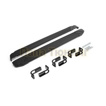 Пороги алюминиевые Rival Black Start для Mercedes-Benz X-Class 2018-