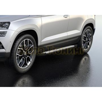 Пороги алюминиевые Rival BMW Style V2 для Skoda Karoq 2020-/Volkswagen Taos 2021-