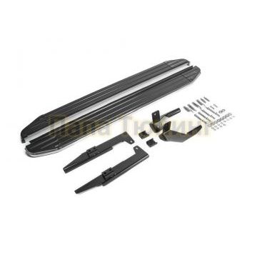 Пороги алюминиевые Rival Premium для Suzuki SX4 2015-