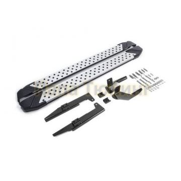 Пороги алюминиевые Rival BMW Style V2 для Suzuki SX4 2015-