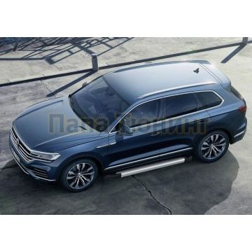 Пороги алюминиевые Rival Start для Volkswagen Touareg 2018-