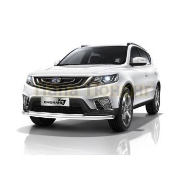 Защита переднего бампера d57+d42 Rival для Geely Emgrand X7 2019-