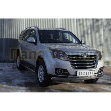 Защита передняя овальная 75х42 мм турбодизель РусСталь для Great Wall Hover H3 2014-