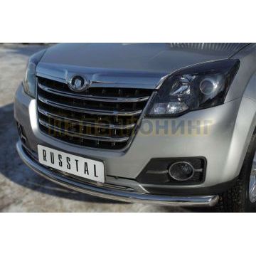 Защита переднего бампера d57 турбодизель РусСталь для Great Wall Hover H3 2014-