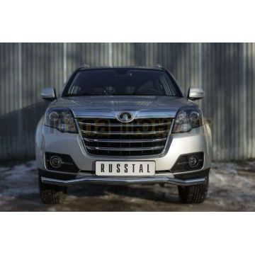 Защита переднего бампера волна d57 турбодизель РусСталь для Great Wall Hover H3 2014-