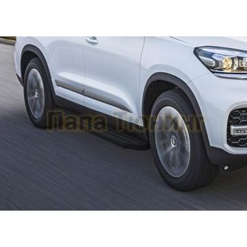 Пороги алюминиевые Rival Black-Premium для Chery Tiggo 7/7 Pro/8 2019-/Exeed LX 2022-/Chery Tiggo 8 Pro 2021-/Chery Tiggo 8 Pro Max 2022-/Chery Tiggo 8 Pro 2021-/Chery Tiggo 8 Pro Max 2022-/XCITE X-Cross 7 2024-