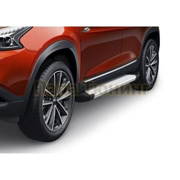 Пороги алюминиевые Rival Silver New для Chery Tiggo 7/7 Pro/8 2019-/Exeed LX 2022-/Chery Tiggo 8 Pro 2021-/Chery Tiggo 8 Pro Max 2022-/Chery Tiggo 7 Pro Max 2022-/XCITE X-Cross 7 2024-