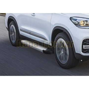 Пороги алюминиевые Rival Silver New для Chery Tiggo 7/7 Pro/8 2019-/Exeed LX 2022-/Chery Tiggo 8 Pro 2021-/Chery Tiggo 8 Pro Max 2022-/Chery Tiggo 7 Pro Max 2022-/XCITE X-Cross 7 2024-