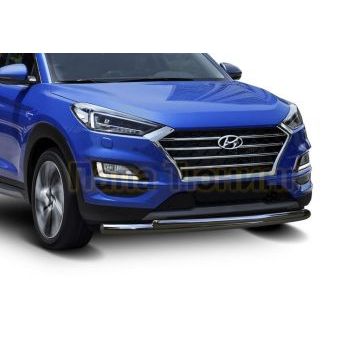 Защита переднего бампера d57+d42 Rival для Hyundai Tucson 2018-2021