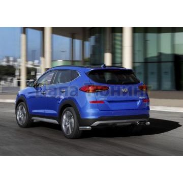 Защита заднего бампера d57 уголки кроме High-Tech Plus Rival для Hyundai Tucson/Kia Sportage 2018-2021