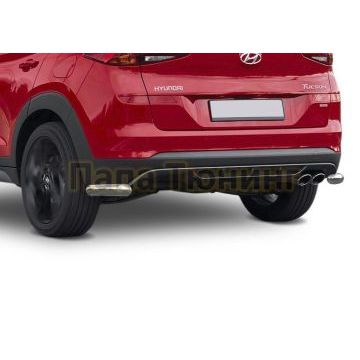 Защита заднего бампера d42 уголки кроме High-Tech Plus Rival для Hyundai Tucson 2018-2021/Kia Sportage 2018-2021