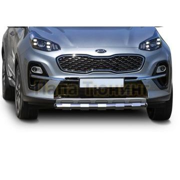 Защита переднего бампера d57 усиленная Rival для Kia Sportage 2018-2021