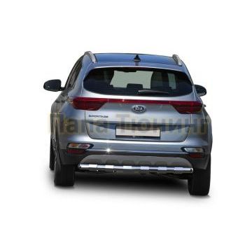 Защита заднего бампера d57 усиленная Rival для Kia Sportage 2018-2021