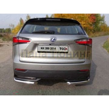 Защита задняя уголки 60 мм ТСС для Lexus NX-200 2014-2017