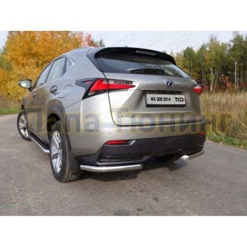 Защита задняя уголки 60 мм ТСС для Lexus NX-200 2014-2017