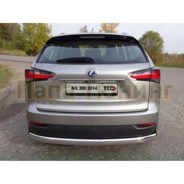 Защита заднего бампера овальная 75х42 мм ТСС для Lexus NX-200 2014-2017