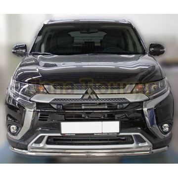 Защита передняя двойная D 60,3/42,4 ALFeko для Mitsubishi Outlander 2018-