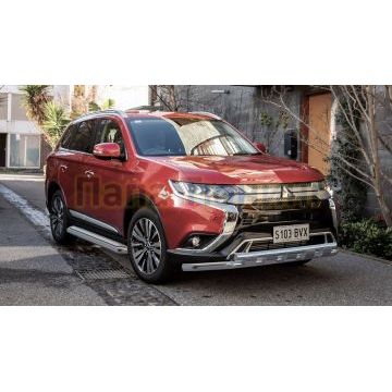 Передняя дуга с защитой (Shark) D 60,3/60,3 ALFeko для Mitsubishi Outlander 2018-