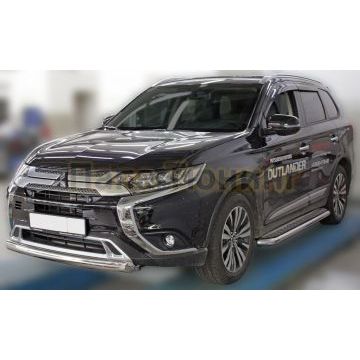 Защита передняя (ОВАЛ) D 75х42 ALFeko для Mitsubishi Outlander 2018-