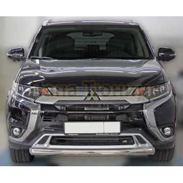 Защита передняя (ОВАЛ) D 75х42 ALFeko для Mitsubishi Outlander 2018-