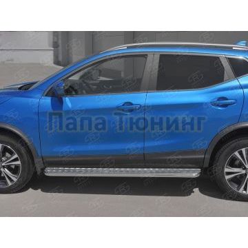 Пороги труба d42 с листом (Вариант1) РусСталь для Nissan Qashqai 2019-