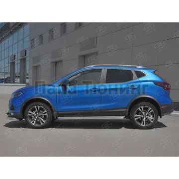 Пороги труба d42 с листом РусСталь для Nissan Qashqai 2019-