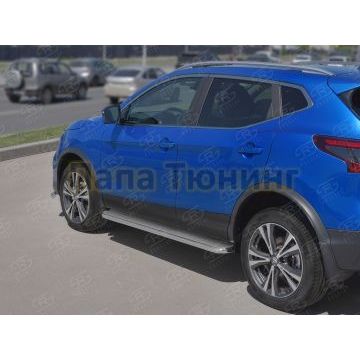 Пороги труба d42 с листом РусСталь для Nissan Qashqai 2019-