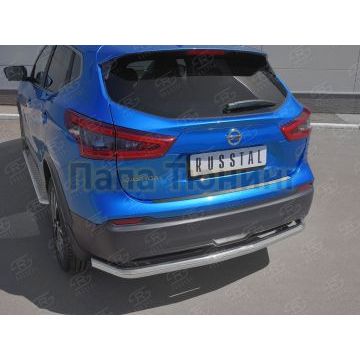 Накладка на задний бампер (лист нерж зеркальный) РусСталь для Nissan Qashqai 2019-