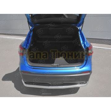 Накладка на задний бампер (лист нерж зеркальный) РусСталь для Nissan Qashqai 2019-