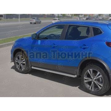 Пороги труба d57 (вариант 3) РусСталь для Nissan Qashqai 2019-