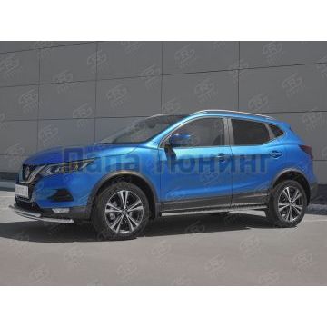 Защита переднего бампера d42 секции-d42 дуга РусСталь для Nissan Qashqai 2019-