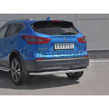 Защита заднего бампера d57 секции РусСталь для Nissan Qashqai 2019-