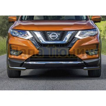 Защита переднего бампера d57 уголки Rival для Nissan X-Trail T32 2018-