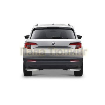 Защита заднего бампера d57 уголки Rival для Skoda Karoq 2020-