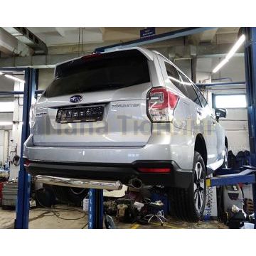 Защита задняя (ОВАЛ) D75х42 ALFeko для Subaru Forester 2016-2018