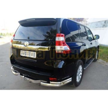 Защита задняя двойные уголки длинные d76-d42 РусСталь для Toyota Land Cruiser 150 2009-2013
