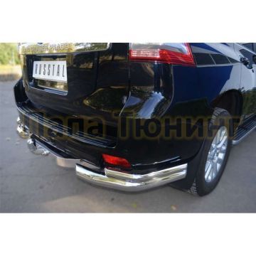 Защита задняя двойные уголки длинные d76-d42 РусСталь для Toyota Land Cruiser 150 2009-2013