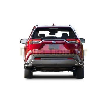 Защита заднего бампера d57+42 уголки Rival для Toyota RAV4 2019-